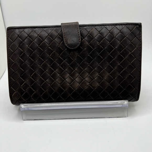 GUC Bottega Veneta Dark Brown Intrecciato Wallet